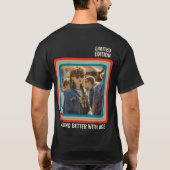 任意のパーソナライズされた年齢のヴィンテージカスタムフォト誕生日 Tシャツ (裏面)