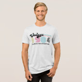 任意のパーソナライズされた年齢のヴィンテージフォト誕生日クール トライブレンドTシャツ (正面全面)