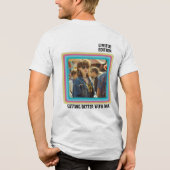 任意のパーソナライズされた年齢のヴィンテージフォト誕生日クール トライブレンドTシャツ (裏面)