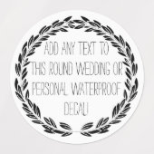 任意のパーソナライズされた文字円の丸い防水 ラベル (デザイン2)