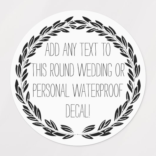 任意のパーソナライズされた文字円の丸い防水 ラベル (デザイン1)