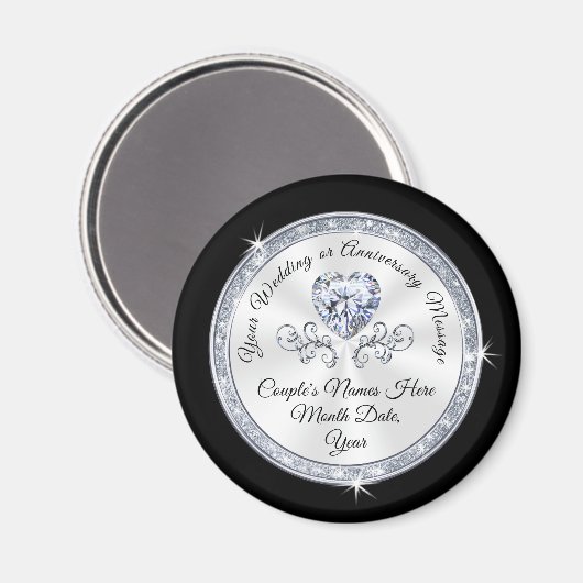 任意のパーソナライズされた色の安い結婚式の引き出物 マグネット (正面/裏面)