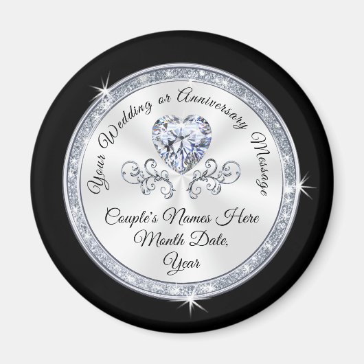 任意のパーソナライズされた色の安い結婚式の引き出物 マグネット (正面)