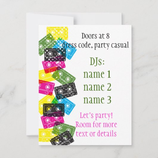 任意のパーティの招待状の両面大事な行事 招待状 (裏面)