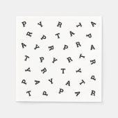 任意のパーティー文字白黒モダン紙ナプキン スタンダードカクテルナプキン (正面)