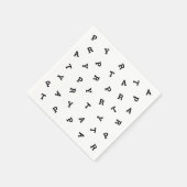 任意のパーティー文字白黒モダン紙ナプキン スタンダードカクテルナプキン (角)