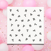 任意のパーティー文字白黒モダン紙ナプキン スタンダードカクテルナプキン