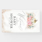 任意のパーティー – カボチャのピンクの花 横断幕 (横)