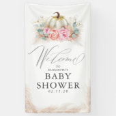 任意のパーティー – カボチャのピンクの花 横断幕 (縦)