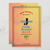 任意のファミリ名オールドワールドマップファミリ懇親会 招待状 (正面/裏面)