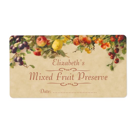 任意のフルーツ缶詰ラベル ラベル (正面)