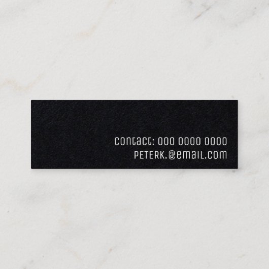 任意のプロフェッショナル用のミニマルな名刺 スキニー名刺 (裏面)