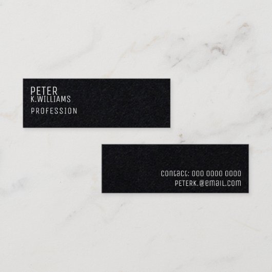 任意のプロフェッショナル用のミニマルな名刺 スキニー名刺 (正面/裏面)