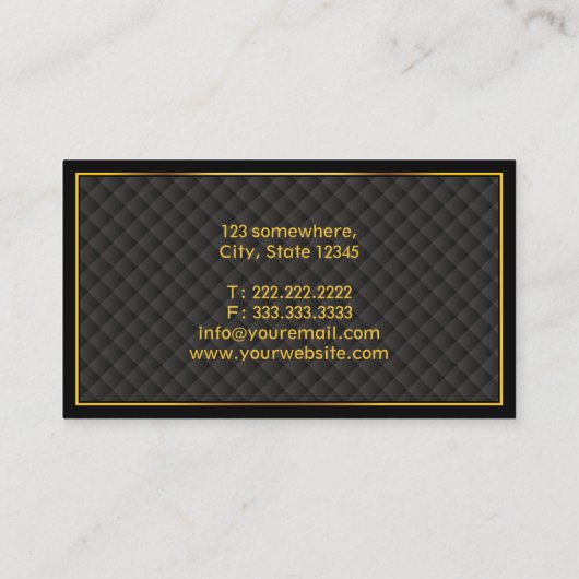 任意のプロフェッショナル金ゴールドフレームダイヤモンドグリッド 名刺 (裏面)