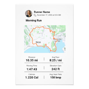 任意のマラソンルート走 フォトプリント           