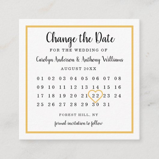 任意のモダンカラーフォトカレンダー日付の変更 エンクロージャーカード (正面)