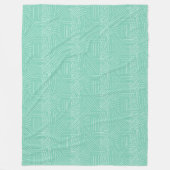 任意のモダンカラーミントレトロ幾何学的パターン フリースブランケット (正面)