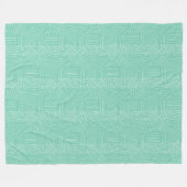 任意のモダンカラーミントレトロ幾何学的パターン フリースブランケット (正面(横))