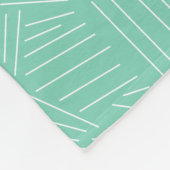 任意のモダンカラーミントレトロ幾何学的パターン フリースブランケット (角)