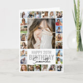 任意のモダン年齢のカスタムコラージュ |フォト誕生日 カード (正面)
