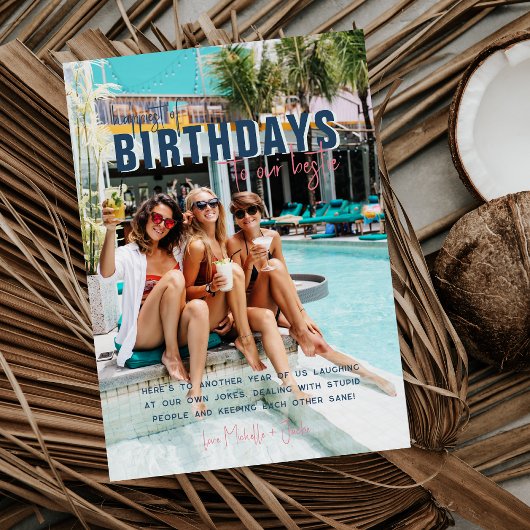 任意のモダン年齢の誕生日写真 カード