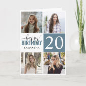 任意のモダン年齢5コラージュ |フォトカスタム誕生日 カード (正面)
