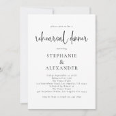 任意のモダン色のリハーサルディナーをスクリプト 招待状 (正面)