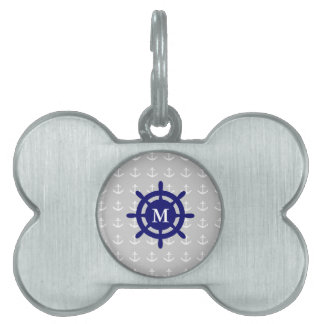 任意のモノグラム航海のいかりペットタグ ペットネームタグ