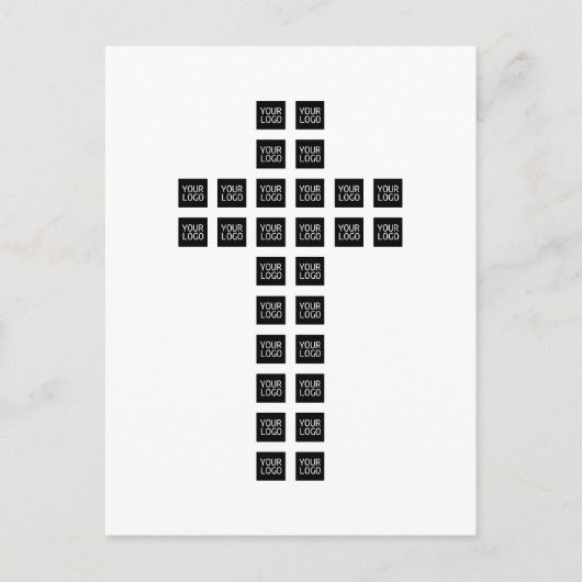 任意のロゴまたは画像でクロスパターンを作成 インビテーションポストカード (正面)