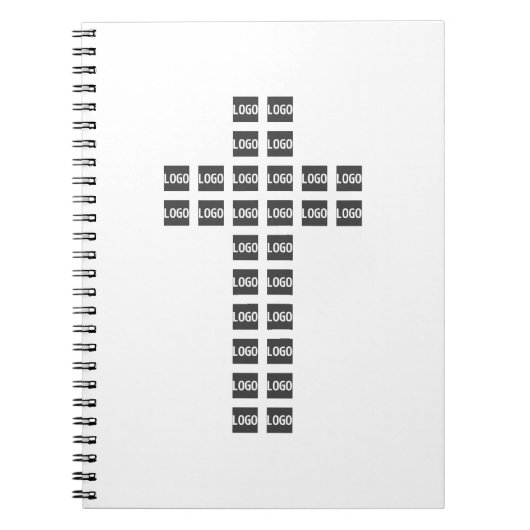 任意のロゴまたは画像でクロスパターンを作成 ノートブック (正面)