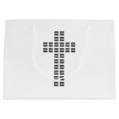 任意のロゴまたは画像でクロスパターンを作成 ラージペーパーバッグ (正面)