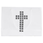 任意のロゴまたは画像でクロスパターンを作成 ラージペーパーバッグ (裏面)