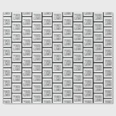 任意のロゴまたは画像のシンプルなモダンなリピートパターン ラッピングペーパー (フラット)