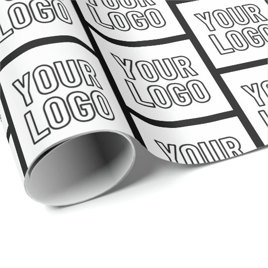 任意のロゴまたは画像のシンプルなモダンなリピートパターン ラッピングペーパー (ロールコーナー)