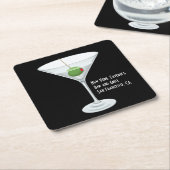 任意の会社名レストランバーマルティニドリンク スクエアペーパーコースター (アングル)