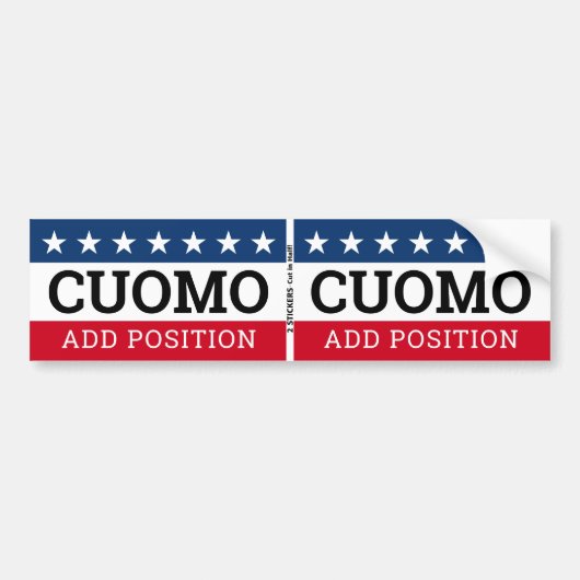 任意の位置のCuomo -伝統的デザイン バンパーステッカー (正面)
