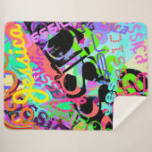 任意の名前のカスタマイズ可能なクリエイティブはっきりしたすごいカラフル シェルパブランケット (正面(横))