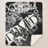 任意の名前のカスタマイズ可能なクリエイティブ白黒 シェルパブランケット (正面)