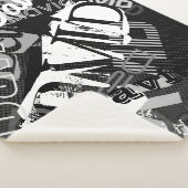 任意の名前のカスタマイズ可能なクリエイティブ白黒 シェルパブランケット (3/4)