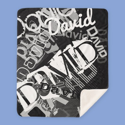 任意の名前のカスタマイズ可能なクリエイティブ白黒 シェルパブランケット