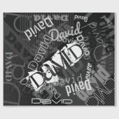 任意の名前のカスタマイズ可能なクリエイティブ白黒 ラッピングペーパー (フラット)