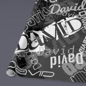 任意の名前のカスタマイズ可能なクリエイティブ白黒 ラッピングペーパー