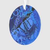 任意の名前のカスタマイズ可能なクリエイティブ青 オーナメント (正面)