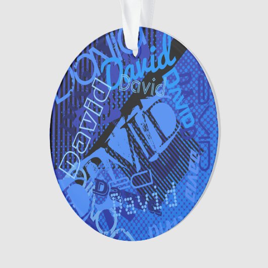 任意の名前のカスタマイズ可能なクリエイティブ青 オーナメント (正面)
