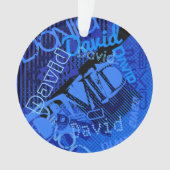 任意の名前のカスタマイズ可能なクリエイティブ青 オーナメント (正面)