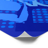 任意の名前のカスタマイズ可能なクリエイティブ青 ポスター (角)