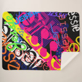 任意の名前のカスタマイズ可能なクリエイティブ すごい カラフル シェルパブランケット (正面(横))