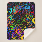 任意の名前のカスタマイズ可能な明るい色と黒 シェルパブランケット (正面)