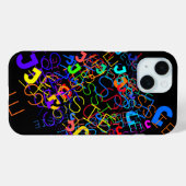 任意の名前のカスタマイズ可能な明るい色と黒 Case-Mate iPhoneケース (裏面 (横))