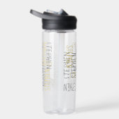 任意の名前のコラージュパーソナライズされたタイポグラフィグレーを追加 ウォーターボトル (右面)